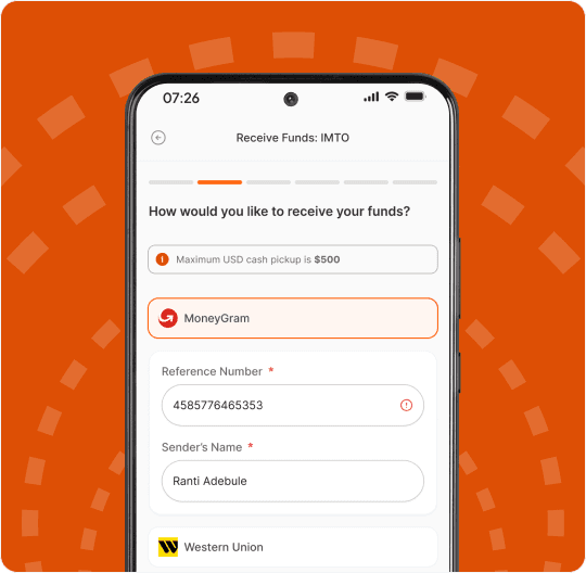 Receive Money IMTO - International Money Transfer Interface